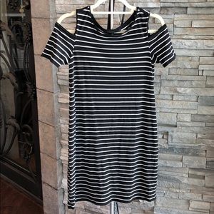 White House Black Market Black and White Striped Dress